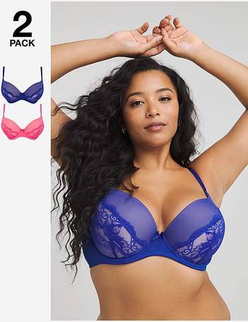 Simply Be 3 pack rainbow lace plunge bras