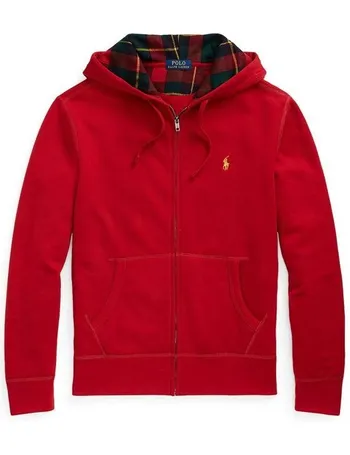 red polo zip up hoodie mens