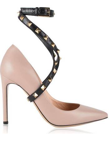 valentino rockstud ankle strap court heels