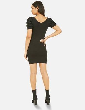 Mela Black Sequin Long Sleeve Bodycon Midi Dress