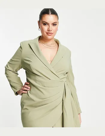lavish alice halter neck wrap front midi dress