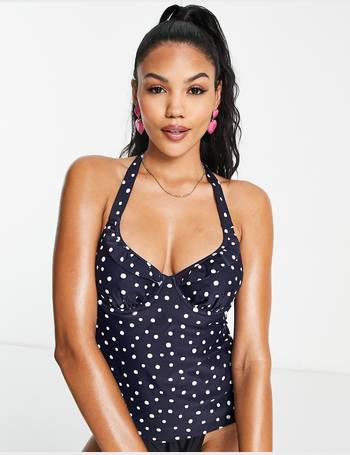 Buy Figleaves Gingham Tailor Twist Underwired Halter Tummy Control