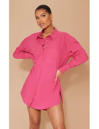 pink shirt dress womens