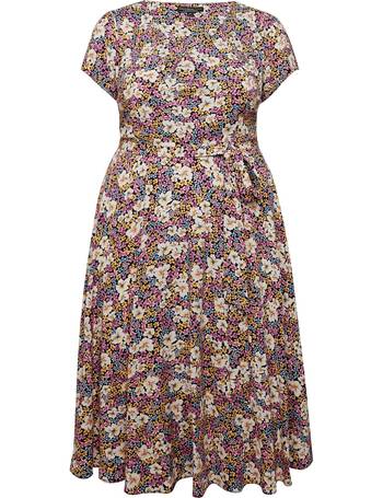 Dorothy Perkins Petite Billie & Blossom Lace Hanky Hem Midi Dress Navy &  Yellow