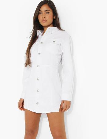 ladies white denim dress