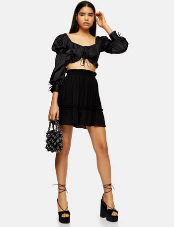 topshop pleated ruffle mini dress