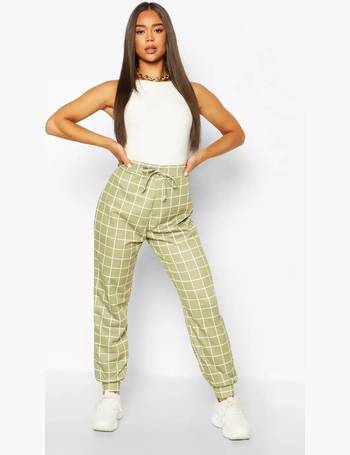 womens check joggers