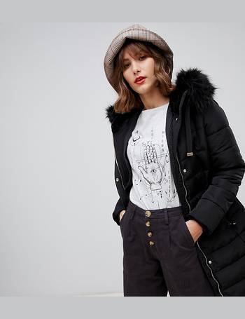 stradivarius black puffer coat