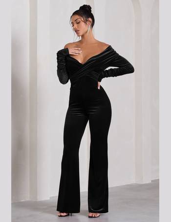 Club L London Tall corset detail jumpsuit in black