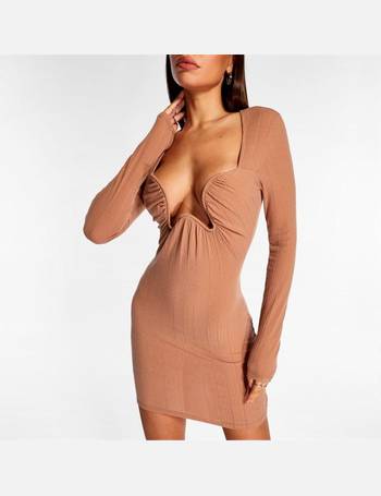 Missguided Structured Asymmetric Satin Mini Dress