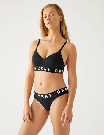 DKNY Intimates litewear strapless push up bra in dark black