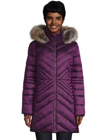 purple coat with fur hood