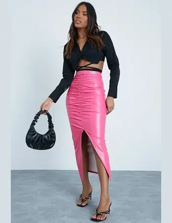 pink leather skirt i saw it first