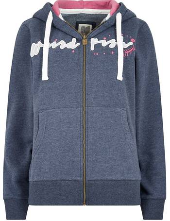 weird fish zip up hoodie