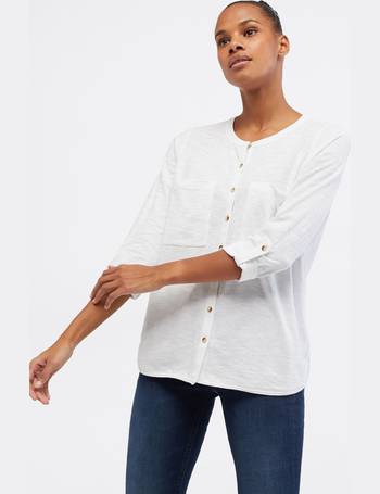 white stuff pom trim jersey shirt