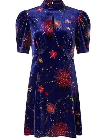 selina spot velvet print dress