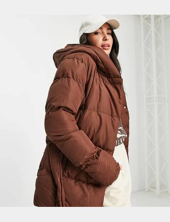 threadbare tulip hooded puffer jacket in stone