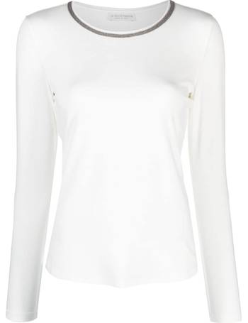 Le Tricot Perugia colour-block print T-shirt dress - White
