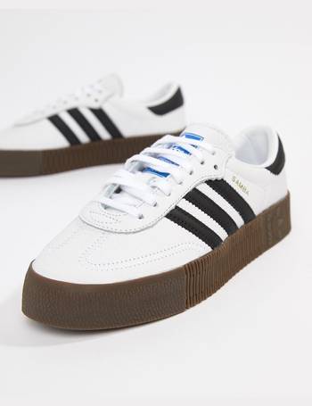 adidas white shoes with brown sole