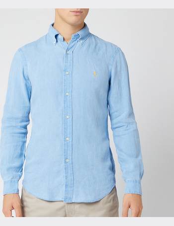 polo ralph lauren men's slim fit linen shirt