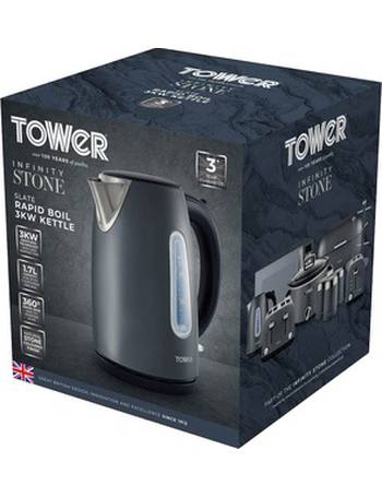 TOWER INFINITY 1.7 LITRE STONE SLATE CORDLESS KETTLE 3KW RAPID BOIL  T10048SLT