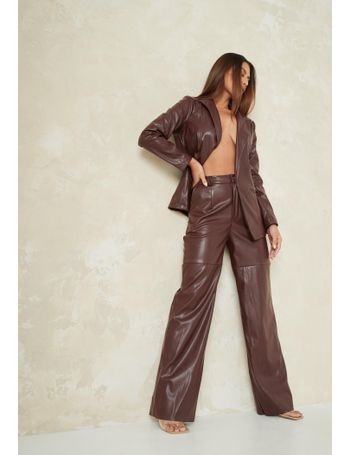 brown leather trousers petite