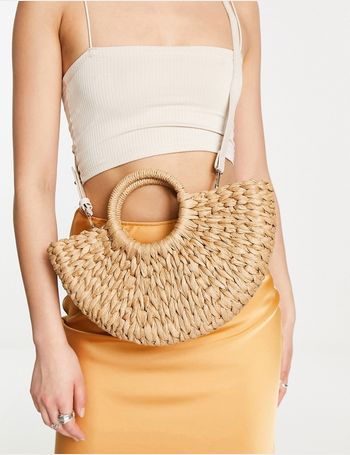 Round straw hot sale bag topshop