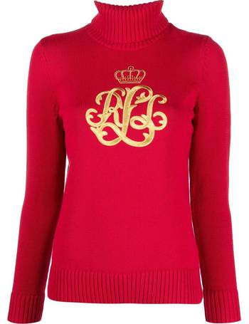 Womens Polo Ralph Lauren red Cable-Knit Sweater