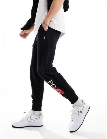 Polo Ralph Lauren player logo double tech joggers in black