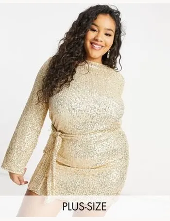 Lachi Womens Plus Size Glitter Bodycon Sequin Cocktail Party Club Evening Mini Dress 