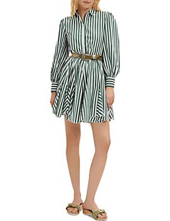 Metallic Stripe Silk Jacquard Dress