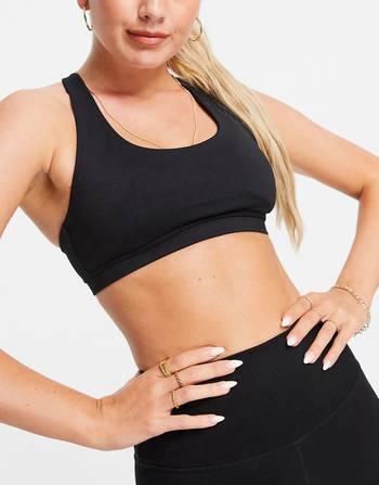 Cotton:On active co-ord contrast stitch sports bra in black