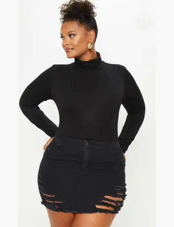 black jean skirt plus size