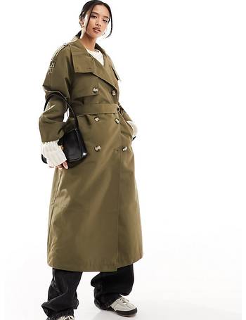 Vero Moda longline belted trench coat in stone