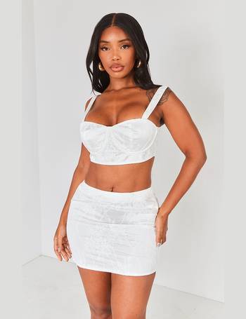 Stone Cross Front Ruched Cup Strappy Bralette