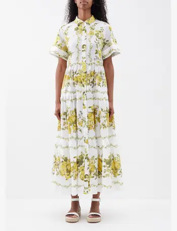 Erdem Helena floral-print long shirt dress