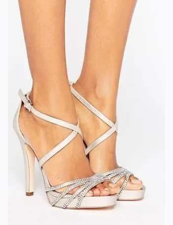 faith delly silver heeled sandals