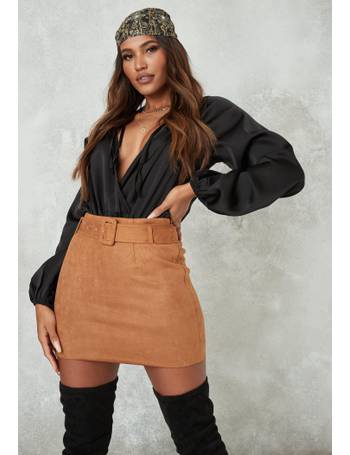 missguided suede skirt