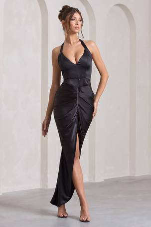 Shop Club L London Women's Black Satin Dresses up to 75% Off