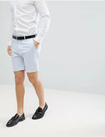 ASOS Design Slim Smart Shorts in Light Blue