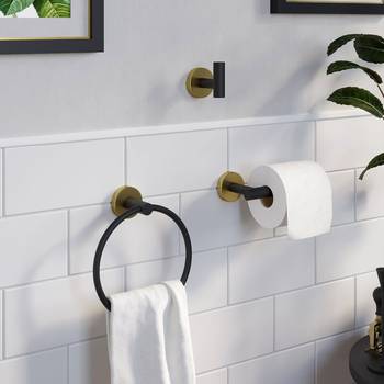 Black Architeckt Square Toilet Roll Holder Free Standing Bathroom