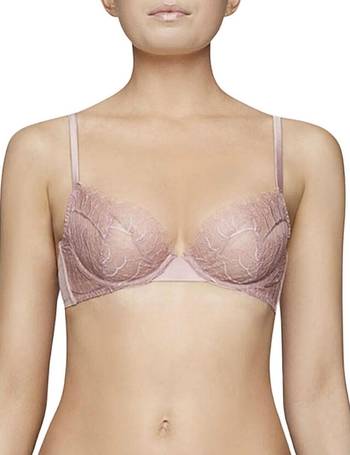 Athena embroidered stretch-woven quarter-cup bra