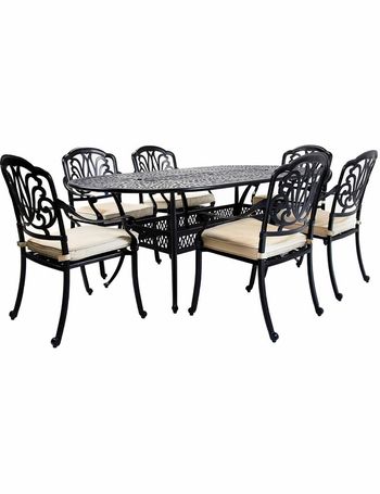 charles bentley 6 seater multifunctional casual dining set grey