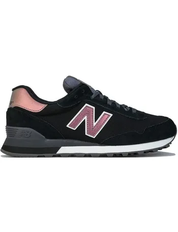 new balance 515 black & castlerock suede trainers