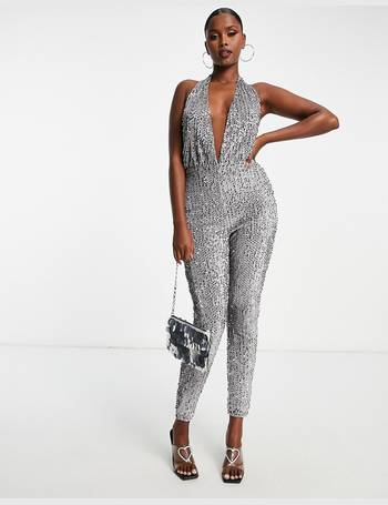 sequin flare jumpsuit