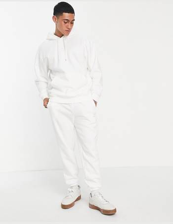 PUMA Classics short sleeve hoodie in off white