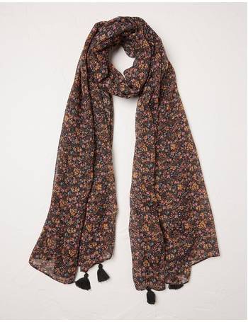 NEW fat face scarf snood dark green and floral prints 