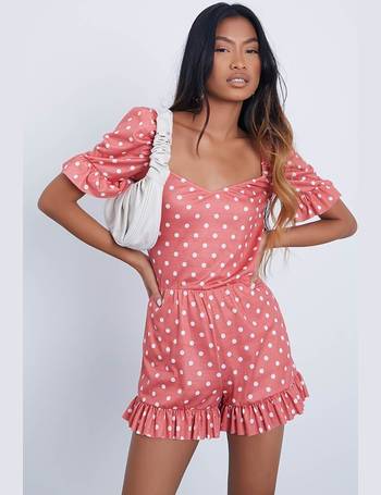 Quiz pink cheap polka dot playsuit