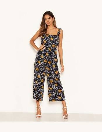 AX PARIS RED FLORAL CULOTTE JUMPSUIT