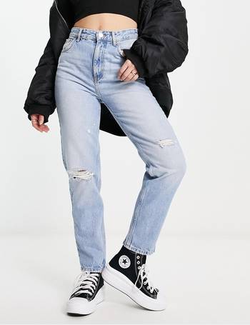 Pull&Bear high waisted mom jean in washed grey